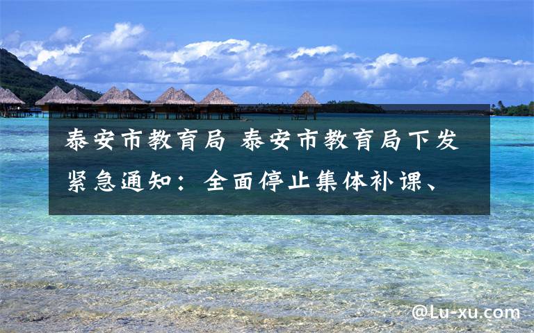 泰安市教育局 泰安市教育局下发紧急通知：全面停止集体补课、研学、辅导培训等！