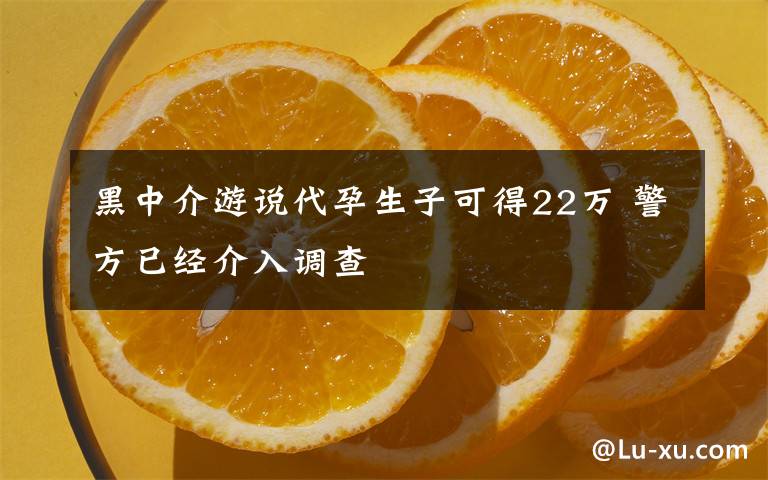 黑中介游说代孕生子可得22万 警方已经介入调查