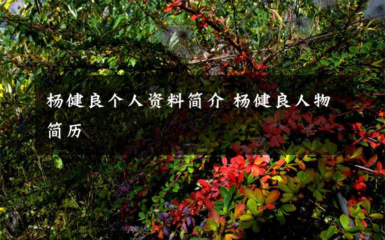 杨健良个人资料简介 杨健良人物简历文章配图