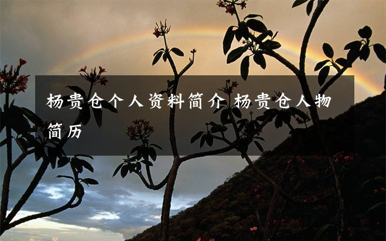 杨贵仓个人资料简介 杨贵仓人物简历文章配图
