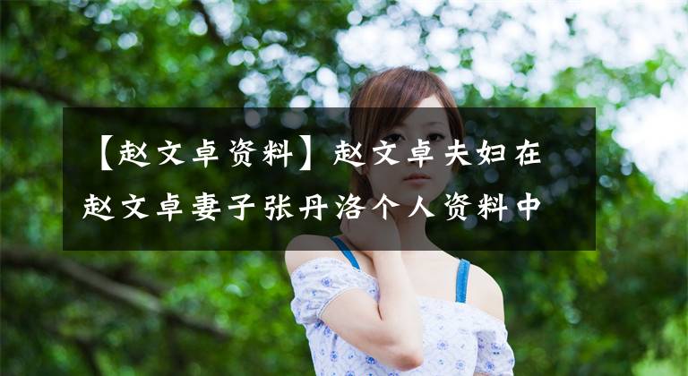 【赵文卓资料】赵文卓夫妇在赵文卓妻子张丹洛个人资料中露面的原因是退出娱乐圈的原因。