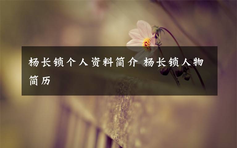 杨长锁个人资料简介 杨长锁人物简历文章配图