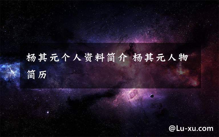 杨其元个人资料简介 杨其元人物简历