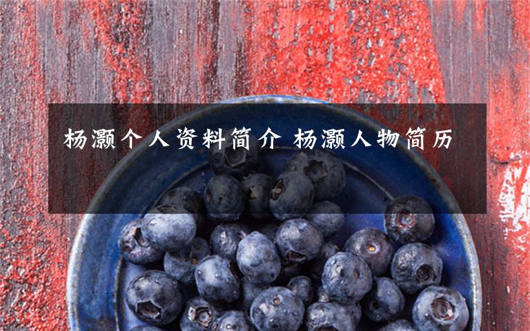 杨灏个人资料简介 杨灏人物简历文章配图