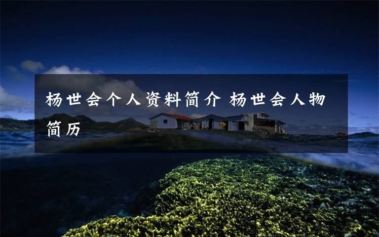 杨世会个人资料简介 杨世会人物简历文章配图