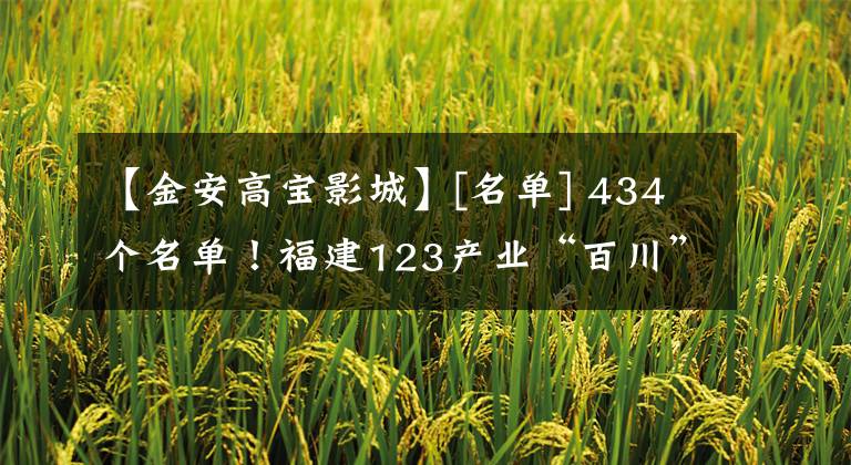【金安高宝影城】[名单] 434个名单！福建123产业“百川”增产效率行动方案二次制造业重点企业名单来了！文章配图