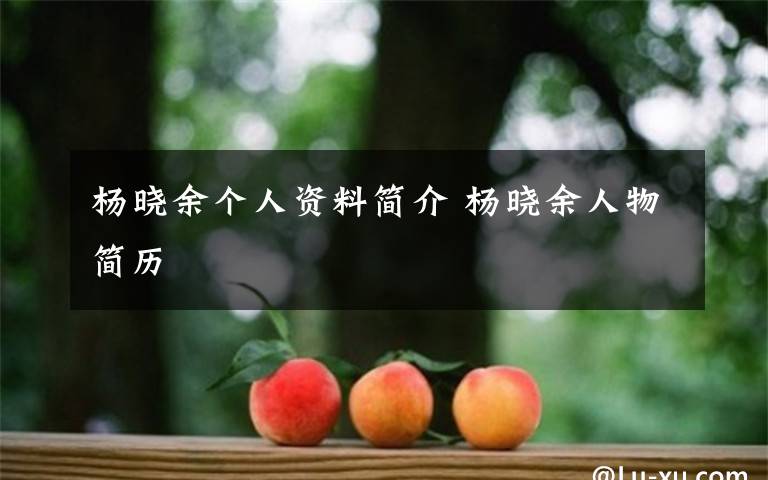 杨晓余个人资料简介 杨晓余人物简历文章配图