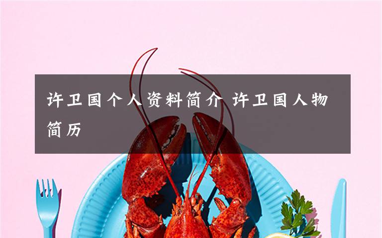 许卫国个人资料简介 许卫国人物简历文章配图