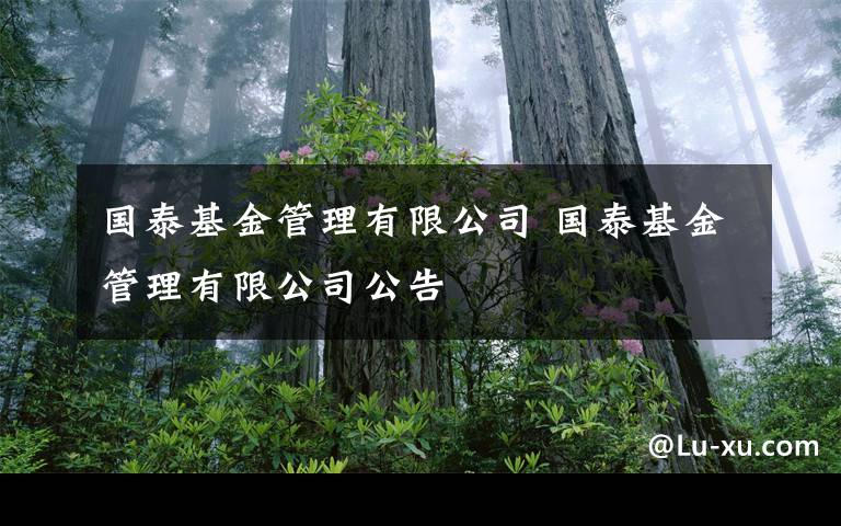国泰基金管理有限公司 国泰基金管理有限公司公告文章配图
