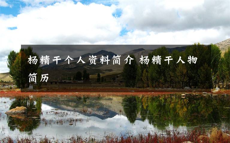杨精干个人资料简介 杨精干人物简历文章配图