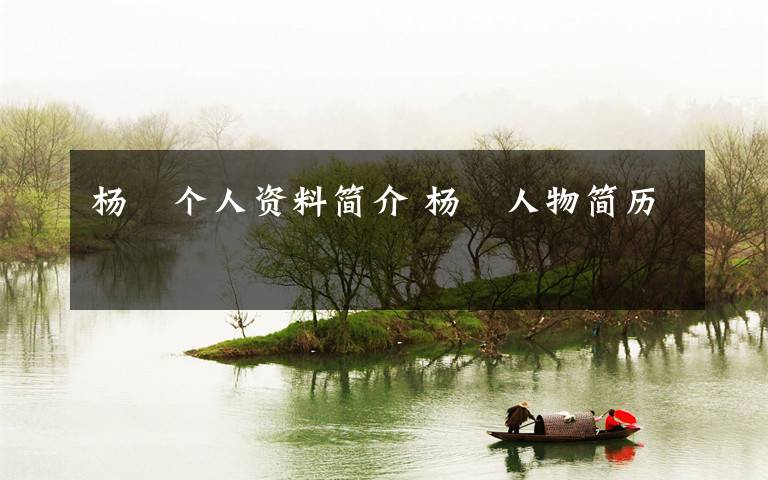 杨淸个人资料简介 杨淸人物简历文章配图