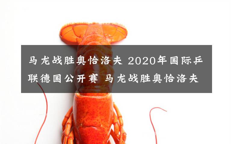 马龙战胜奥恰洛夫 2020年国际乒联德国公开赛 马龙战胜奥恰洛夫