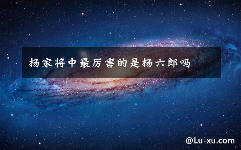 杨家将中最厉害的是杨六郎吗