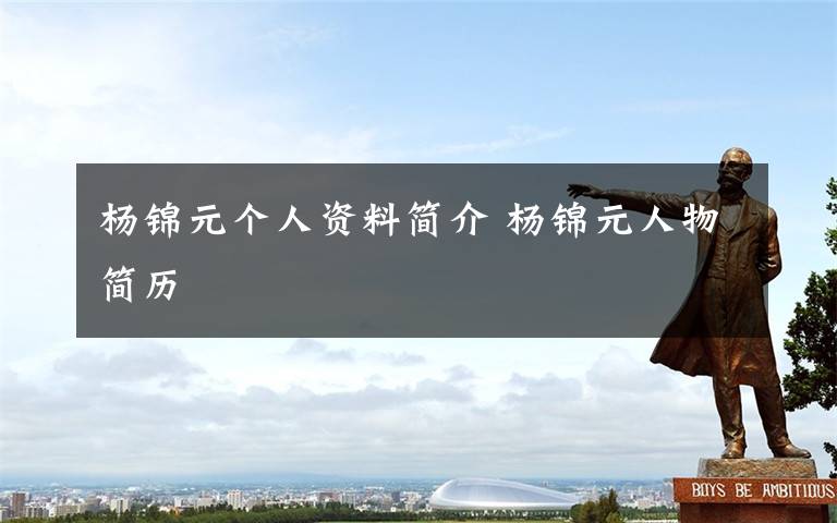 杨锦元个人资料简介 杨锦元人物简历文章配图