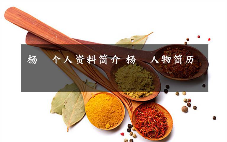 杨暕个人资料简介 杨暕人物简历文章配图