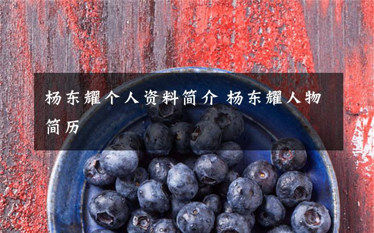 杨东耀个人资料简介 杨东耀人物简历文章配图