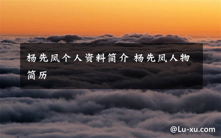 杨先凤个人资料简介 杨先凤人物简历文章配图