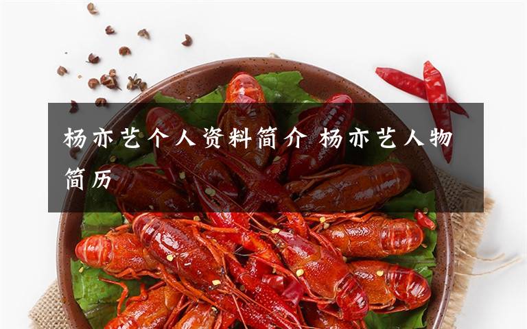 杨亦艺个人资料简介 杨亦艺人物简历文章配图