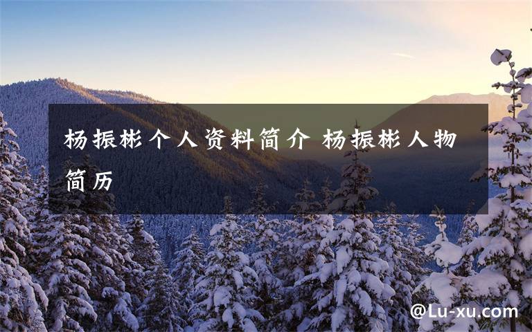 杨振彬个人资料简介 杨振彬人物简历文章配图