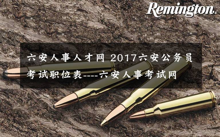 六安人事人才网 2017六安公务员考试职位表----六安人事考试网