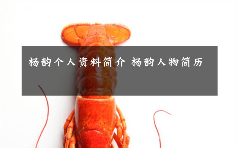 杨韵个人资料简介 杨韵人物简历文章配图