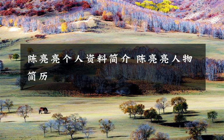 陈亮亮个人资料简介 陈亮亮人物简历文章配图