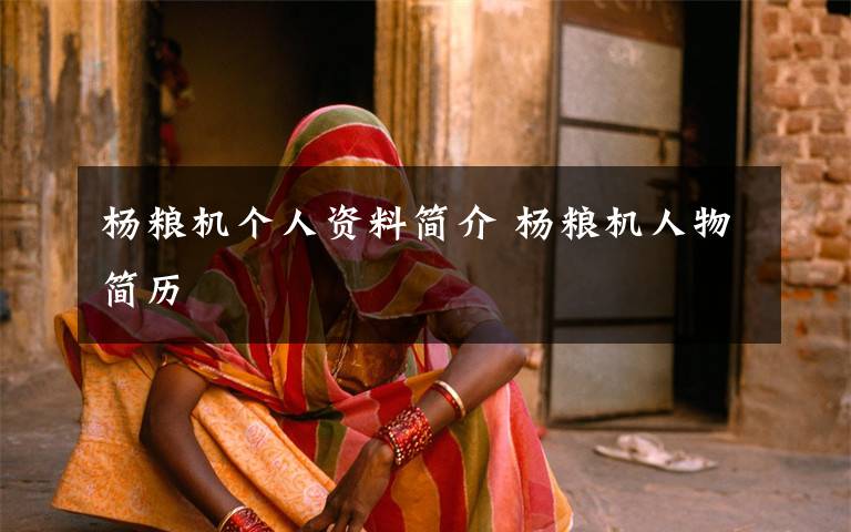 杨粮机个人资料简介 杨粮机人物简历文章配图