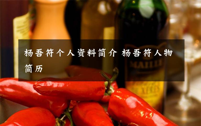 杨吾符个人资料简介 杨吾符人物简历文章配图