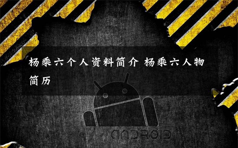 杨乘六个人资料简介 杨乘六人物简历文章配图