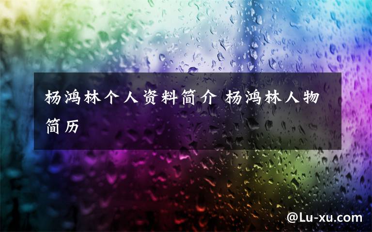 杨鸿林个人资料简介 杨鸿林人物简历文章配图