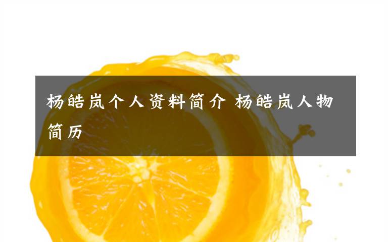 杨皓岚个人资料简介 杨皓岚人物简历文章配图