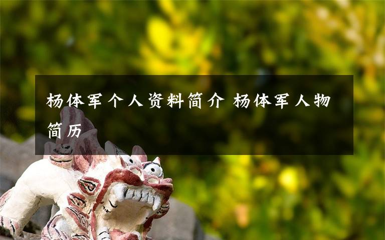 杨体军个人资料简介 杨体军人物简历文章配图