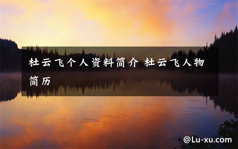 杜云飞个人资料简介 杜云飞人物简历文章配图