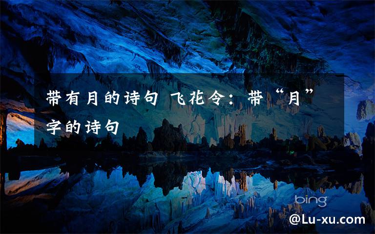 带有月的诗句 飞花令：带“月”字的诗句文章配图