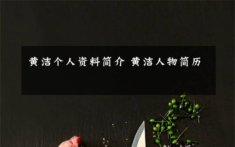 黄洁个人资料简介 黄洁人物简历文章配图
