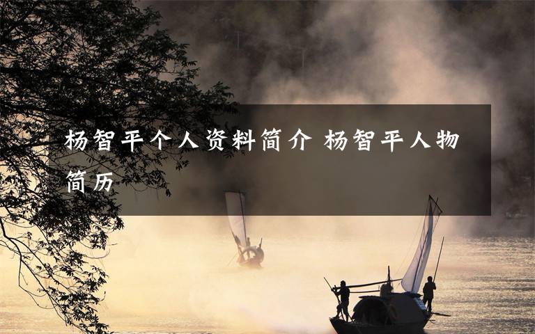 杨智平个人资料简介 杨智平人物简历文章配图