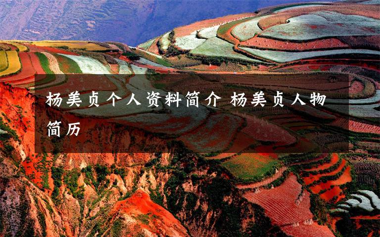杨美贞个人资料简介 杨美贞人物简历文章配图