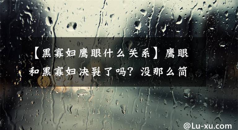 【黑寡妇鹰眼什么关系】鹰眼和黑寡妇决裂了吗？没那么简单