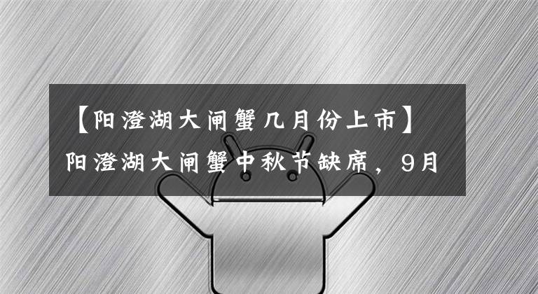 【阳澄湖大闸蟹几月份上市】阳澄湖大闸蟹中秋节缺席，9月末才慢悠悠地“吃”