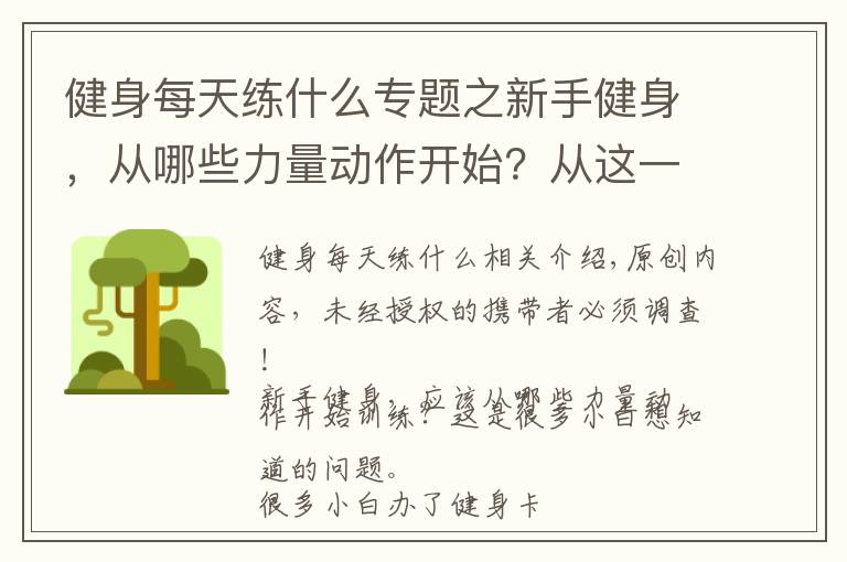 健身每天练什么专题之新手健身，从哪些力量动作开始？从这一组黄金健身动作开始