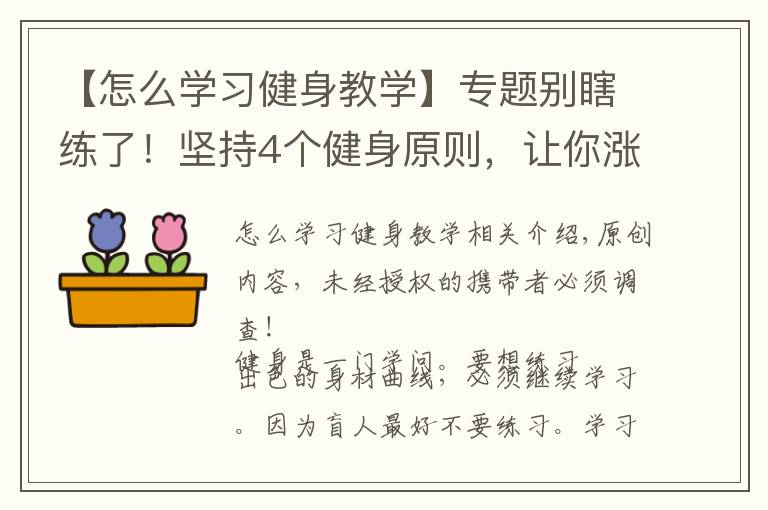 【怎么学习健身教学】专题别瞎练了！坚持4个健身原则，让你涨最多肌肉，增最少脂肪