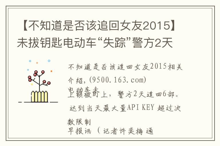 【不知道是否该追回女友2015】未拔钥匙电动车“失踪”警方2天追回6部