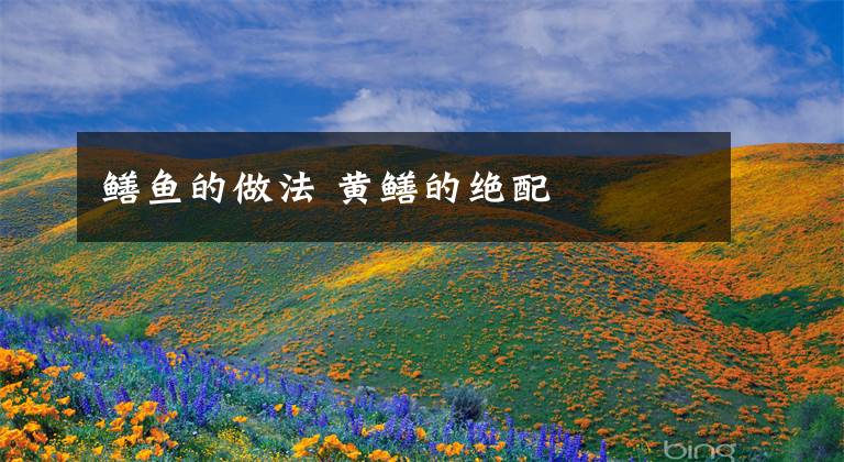 鳝鱼的做法 黄鳝的绝配文章配图