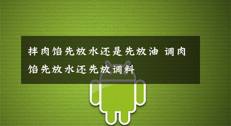 拌肉馅先放水还是先放油 调肉馅先放水还先放调料