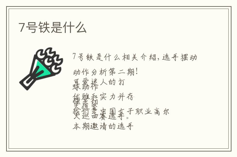 7号铁是什么文章配图