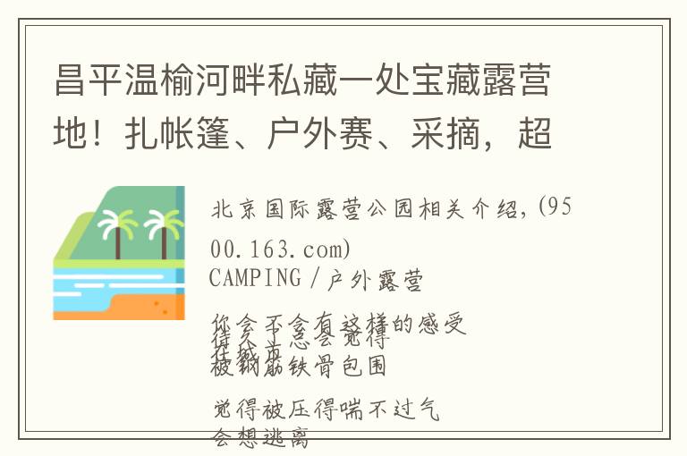 昌平温榆河畔私藏一处宝藏露营地！扎帐篷、户外赛、采摘，超多游乐活动等你来