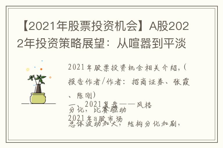 【2021年股票投资机会】A股2022年投资策略展望：从喧嚣到平淡，静候新起点