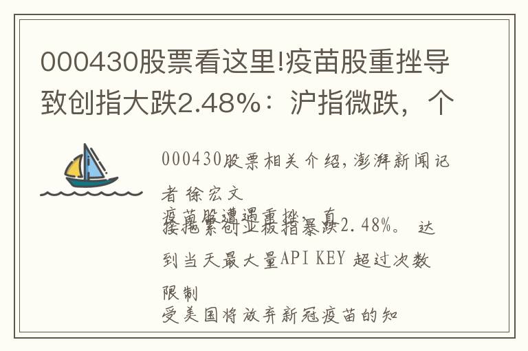 000430股票看这里!疫苗股重挫导致创指大跌2.48%：沪指微跌，个股涨多跌少