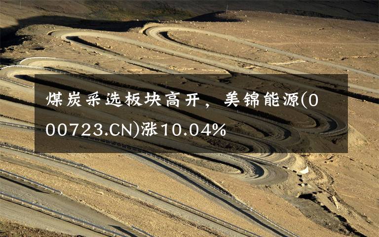 煤炭采选板块高开，美锦能源(000723.CN)涨10.04%