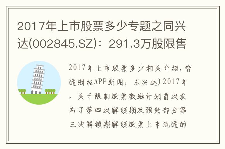 2017年上市股票多少专题之同兴达(002845.SZ)：291.3万股限售股将于9月8日上市流通